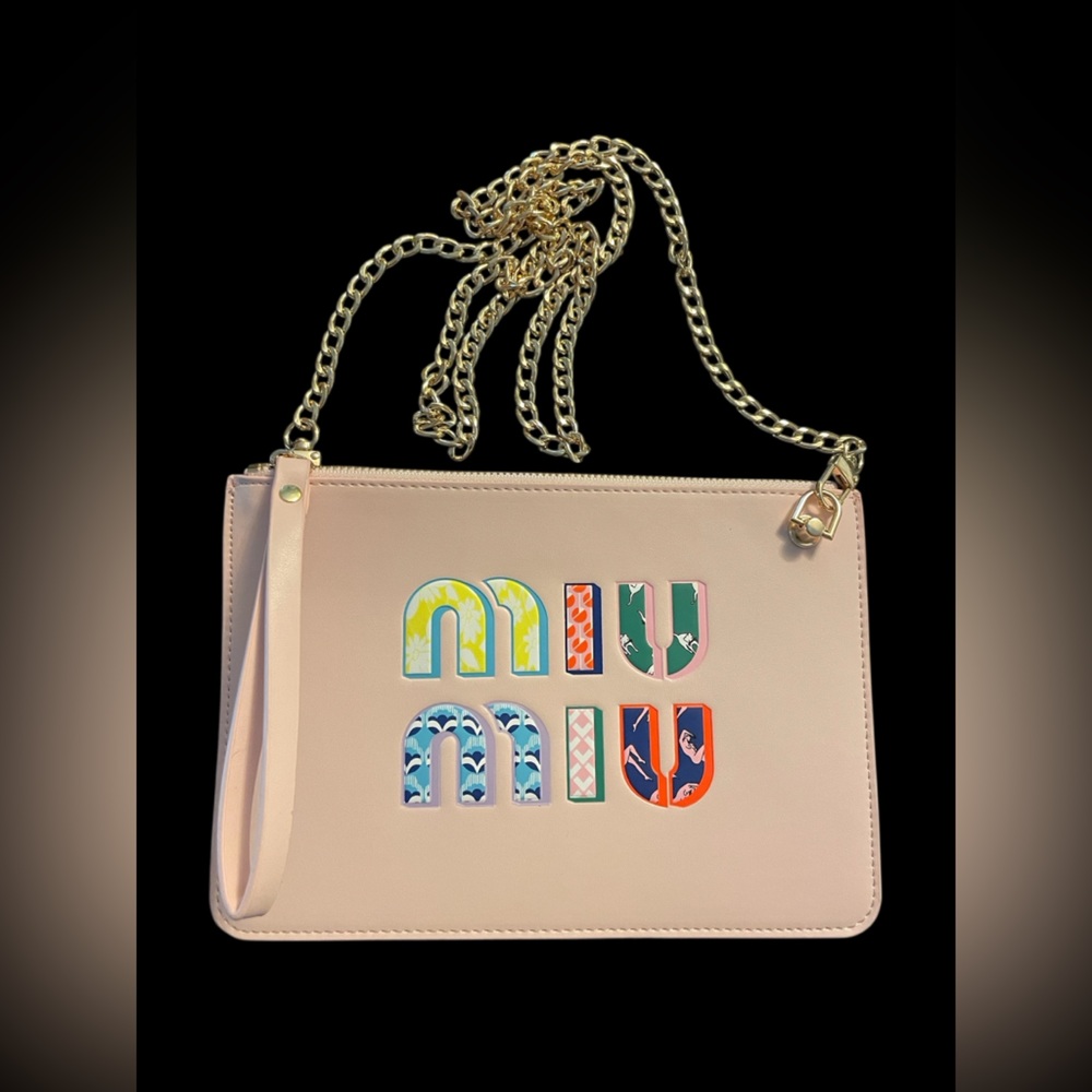 RARE New in Box Miu Miu Pink GWP Crossbody Pouch w/Removable Chain - Picture 3 of 10